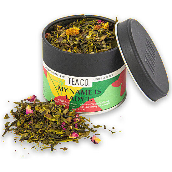 Tea Co Çilek ve Ananaslı Beyaz Çay- My Name Is Lady T. 25 gr | Tea Co.