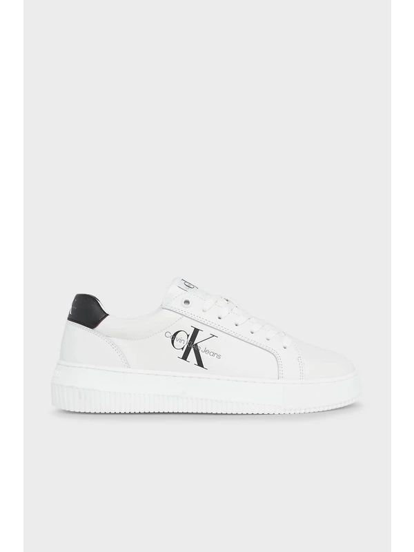 Calvin Klein Deri Logolu Sneaker Ayakkabı YW0YW008230LB Bayan Ayakkabı YW0YW00823 0lb
