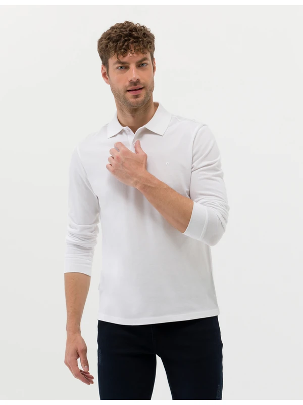 Pierre Cardin Erkek Beyaz Slim Fit Basic Sweatshirt 50276035-VR013