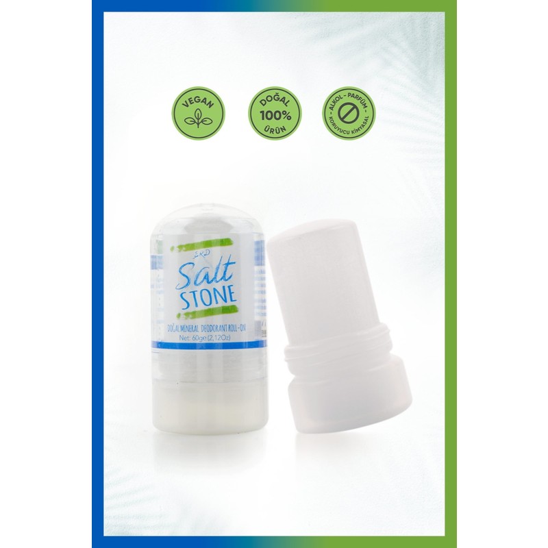Erd Salt Stone Doğal Mineral Unisex Roll-On Deodorant (Tuz Taşı) 60 gr