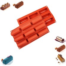 Paras Ticaret 9 Göz Silikon Dikdörtgen Baton Rulo Sabun Mum Çikolata Jöle Pasta Kek Kalıbı (29,5 cm x 17,2 Cm) (1 Adet)