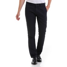 Hatemoğlu Lacivert D. Slim Fit Desenli Yandan Cep Kanvas Pantolon