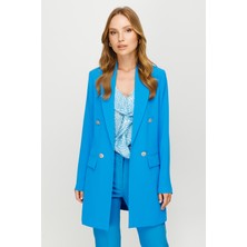 Ekol Blazer Kadın Ceket Mavi