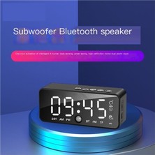 Kangrui-HB Ayna Sesli Saat Hoparlör Kablosuz Bluetooth Masaüstü Çalar Saat (Yurt Dışından)