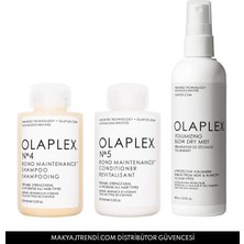 OLAPLEX Cleanse & Style Trio - Bağ Güçlendiren & Saçları Temizleyen & Nemlendiren & Hacim Veren Üçlü Set