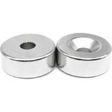Mıknatıs Avm Ø15X10/5,5X5MM Havşa Delikli Neodyum Mıknatıs, Çap 15 Mm, Kalınlık 5 mm (2 Adet)