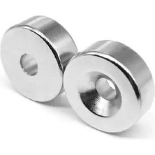 Mıknatıs Avm Ø15X10/5,5X5MM Havşa Delikli Neodyum Mıknatıs, Çap 15 Mm, Kalınlık 5 mm (2 Adet)