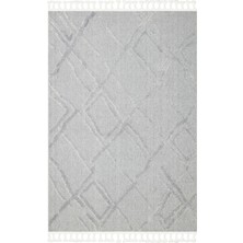 Eko Halı Terazzo Trz 03 Grey Hav Toz Vermez Yumuşak Dokulu Etnik Örgü Desenlere Sahip Modern Iskandinav Halı