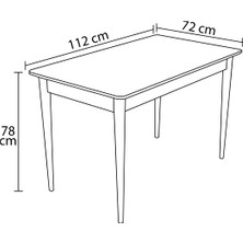 Mbi Konsept Mbi Konsept yemek Masası  72*112 cm  1. Kalite Sabit Mdf Lam Masa gürgen Ağacı Ayak