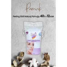 Lux Peeling Etkili Makyaj Pamuğu 40'lı x 12 Adet Yüzdeki Ölü Hücreleri Nazikçe Temizler