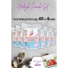 Lux Disk Oval Makyaj Pamuğu 40' Lı x 6 Adet ve Hediyeli