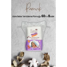 Lux Kare Bebe Temizleme Pamuğu 60' Lı x 8 Adet