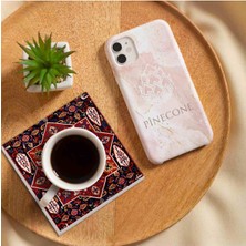 Pinecone Vintage Desen Taş Bardak Altlığı Masaüstü Koruyucu Altlık 4 Parça Set 10x10cm Stone Coasters SC499