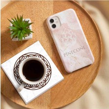 Pinecone Yaşam Çiçeği, Sri Yantra, Hayat Ağacı Taş Bardak Altlığı Masaüstü Koruyucu Altlık 4 Parça Set 10x10cm Stone Coasters SC104