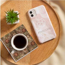 Pinecone Vintage Desen Taş Bardak Altlığı Masaüstü Koruyucu Altlık 4 Parça Set 10x10cm Stone Coasters SC109