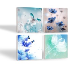 Pinecone Kelebeğin Rüyası Taş Bardak Altlığı Masaüstü Koruyucu Altlık 4 Parça Set 10x10cm Stone Coasters SC122