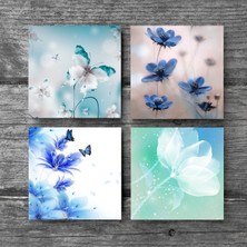 Pinecone Kelebeğin Rüyası Taş Bardak Altlığı Masaüstü Koruyucu Altlık 4 Parça Set 10x10cm Stone Coasters SC122