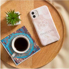 Pinecone Yaşam Çiçeği, Sri Yantra Taş Bardak Altlığı Masaüstü Koruyucu Altlık 4 Parça Set 10x10cm Stone Coasters SC184
