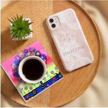 Pinecone Hayat Ağacı Taş Bardak Altlığı Masaüstü Koruyucu Altlık 4 Parça Set 10x10cm Stone Coasters SC188