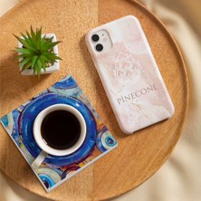 Pinecone Nazar, Yaşam Çiçeği Taş Bardak Altlığı Masaüstü Koruyucu Altlık 4 Parça Set 10x10cm Stone Coasters SC474
