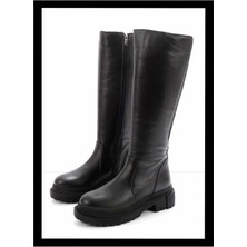 Bambi Siyah Hakiki Deri Kadın Çizme K03724900103