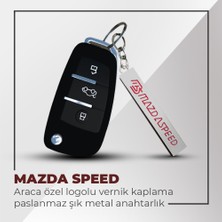 C9 Mazda Speed Uyumlu 3D Metal Paslanmaz Metal Araç Otomotiv Anahtarlığı - Kırmızı