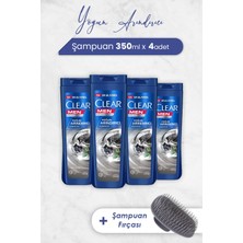 Clear Men Şampuan Yoğun Arındırıcı 350 ml x 4 Adet ve Şampuan Fırçası