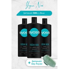 Syoss Yoğun Nem Şampuan 500 ml x 3 Adet ve Şampuan Fırçası