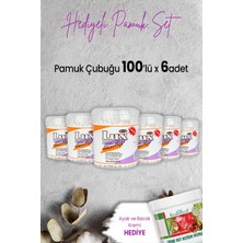Lux Pamuk Çubuğu 100' Lü x 6 Adet ve Hediyeli