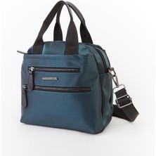 Nas Bag Kadın Çok Gözlü Hafif Su Itici Özellikte El ve Çapraz Çanta Petrol Saten