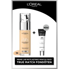 L'Oréal Paris True Match Bakım Yapan Fondöten 1N IVORY & Prime Lab Matte Setter Matlaştırıcı Primer