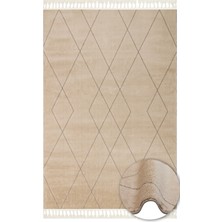 Eko Halı Urban Urb 02 Beıge Etnik Desenlere Sahip Hav Toz Vermez Yumuşak Dokulu Modern Iskandinav Halı