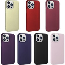 Case 4U Apple iPhone 15 Pro Max Kılıf Klasik Mat Renkli Yumuşak Premier Silikon Altın