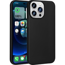 Case 4U Apple iPhone 15 Pro Kılıf Klasik Mat Renkli Yumuşak Premier Silikon Siyah