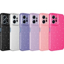 Case 4U Xiaomi Redmi Note 12 4g Kılıf Kamera Korumalı Simli Lüks Koton Kapak Koyu Pembe