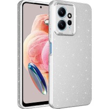 Case 4U Xiaomi Redmi Note 12 4g Kılıf Kamera Korumalı Simli Lüks Koton Kapak Gri