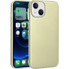 Case 4U Apple iPhone 15 Kılıf Klasik Mat Renkli Yumuşak Premier Silikon Altın