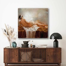 Uzanan Kadın Abstract Dekoratif Yatay Kanvas Tablo