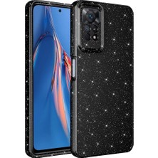 Case 4U Xiaomi Redmi Note 12 Pro 4g Kılıf Kamera Korumalı Simli Lüks Koton Kapak Siyah