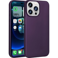 Case 4U Apple iPhone 15 Pro Kılıf Klasik Mat Renkli Yumuşak Premier Silikon Derin Mor