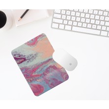 Baskı Bazar Baskıtech Pembe Mor Desenli Bilek Destekli Mouse Pad