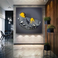 SML Tablo Gold Detaylı Metal Kundak Tutan Eller Dekoratif Kare Kanvas Tablo