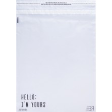 House Of Pack Buzlu Şeffaf Kargo Poşeti - 35X45 cm - ' Hello I'm Yours' Baskılı