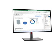 Lenovo Thinkvision P27H-30 27" IPS Monitör 4ms, 2560X1440, RJ45 (1000M), USB Typec-C Gen2