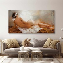 Uzanan Kadın Galaksi Uzay Yıldızlar Kanvas Tablo