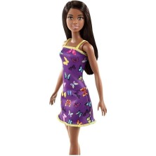 Barbie Şık Barbie Mor Kelebekli Elbiseli