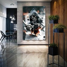 As Kartından Çıkan Dikey Kanvas Tablo