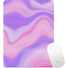 Baskı Bazar Baskıtech Mor Pembe Desenli Bilek Destekli Mouse Pad