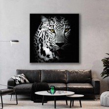SML Tablo Karizmatik Aslan Yeşil Gözlü Hayvan Kare Kanvas Tablo