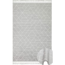 Eko Halı Urban Urb 03 Grey Whıte  Etnik Desenlere Sahip Hav Toz Vermez Yumuşak Dokulu Modern Iskandinav Halı